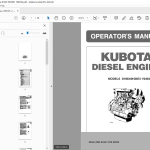 AMMANN KUBOTA D1803-M-DI-E3 V2403-M-DI-E3 OPERATOR'S MANUAL PDF