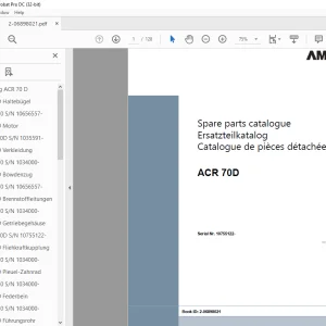 Ammann ACR 70D Rammers Parts Manual 10755122 PDF