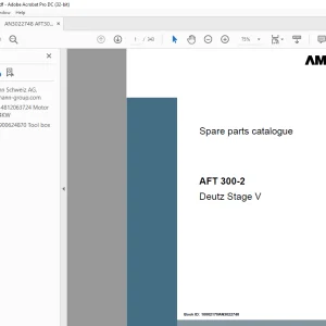 Ammann AFT 300-2 Deutz Stage V Parts Catalogue Manual PDF