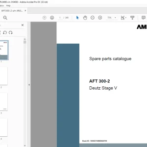Ammann AFT 300-2 Deutz Stage V Parts Manual 10002170AN3022751 PDF