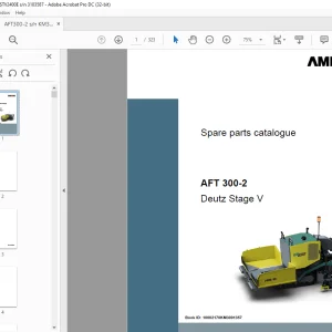 Ammann AFT 300-2 Deutz Stage V Parts Manual 10002170KM3001357 PDF