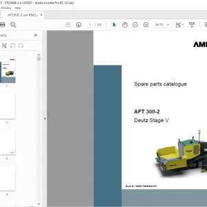 Ammann AFT 300-2 Deutz Stage V Parts Manual 10002170KM3001357 PDF