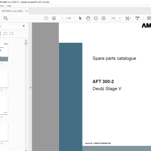 Ammann AFT 300-2 Deutz Stage V Parts Manual 10002170LN3022749 PDF