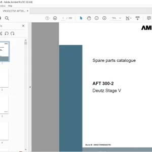 Ammann AFT 300-2 Deutz Stage V Parts Manual 10002170VN3022750 PDF
