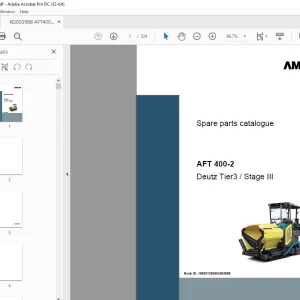 Ammann AFT 400-2 sn KG002988 - STV 3500 G sn 3102959 Parts Manual PDF