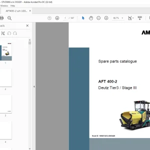 Ammann AFT 400-2 sn LG003420 - STV 3500 G sn 3103301 Parts Manual PDF