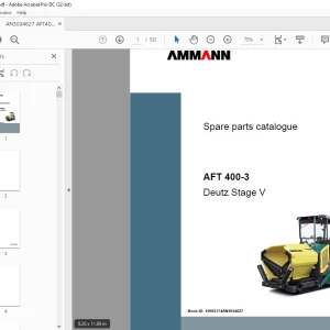 Ammann AFT 400-3 sn AN3034627 - STV 3500 E sn 3104156 Parts Manual PDF