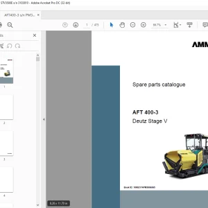 Ammann AFT 400-3 sn PM3006365- STV 3500 E sn 3103810 Parts Manual PDF