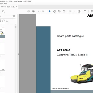 Ammann AFT 600-3 Parts Manual 10002151AM3006320 PDF