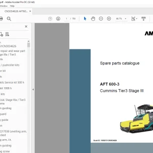 Ammann AFT 600-3 Parts Manual 10002151CN3034626 PDF