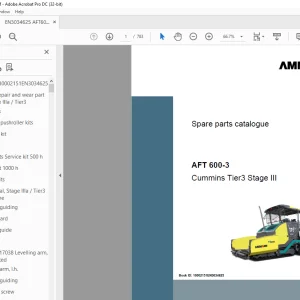 Ammann AFT 600-3 Parts Manual 10002151EN3034625 PDF