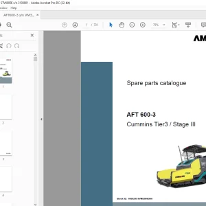 Ammann AFT 600-3 Parts Manual 10002151VM3006364 PDF