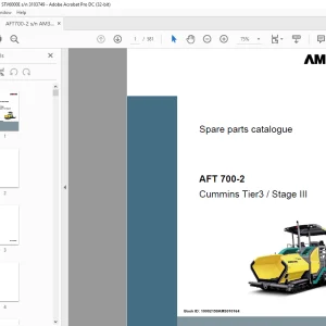 Ammann AFT 700-2 Parts Manual 10002150AM3010164 PDF