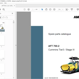 Ammann AFT 700-2 Parts Manual 10002150LM3010165 PDF