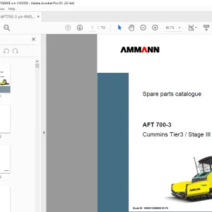 Ammann AFT 700-3 sn KM3010170 - AFT700-3 sn STV31358 Parts Manual