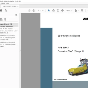 Ammann AFT 800-3 Parts Manual 10002156HN3023862 PDF