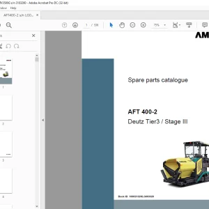Ammann AFT400-2 sn LG003320 - STV3500G sn 3103260 Parts Manual PDF