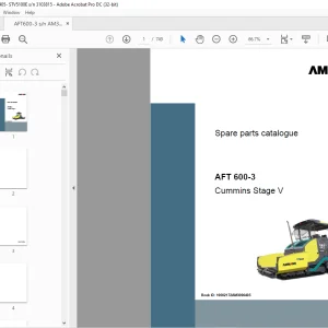 Ammann AFT600-3 sn AM3006405- STV5100E sn 3103815 Parts Manual PDF