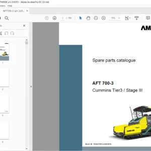 Ammann AFT700-3 sn LG003576 STV6000E sn 3103351 Parts Manual PDF
