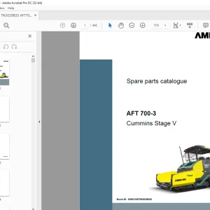 Ammann AFT700-3 sn TN3029835 - STV5100E sn 3104113 Parts Manual PDF