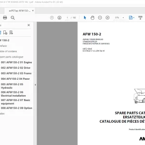 Ammann AFW 150-2 Asphalt Paver Wheeled Parts Catalogue Manual 3038458 PDF