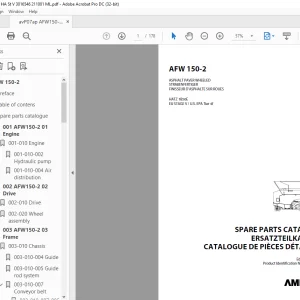 Ammann AFW 150-2 Asphalt Paver Wheeled Parts Manual 3016546 PDF