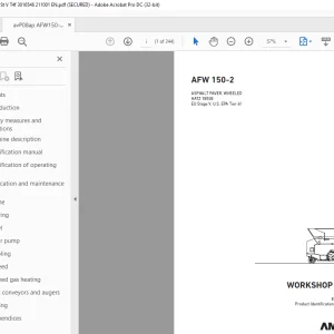 Ammann AFW 150-2 Asphalt Paver, Wheeled Workshop Manual 3016546 PDF