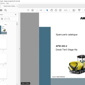 Ammann AFW 400-2 Parts Catalogue Manual 10002015TN3027650 PDF