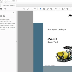 Ammann AFW 400-3 Parts Catalogue Manual 10002016CN3026819 PDF