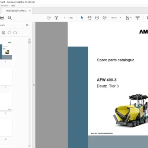 Ammann AFW 400-3 Parts Catalogue Manual 10002016KN3026820 PDF