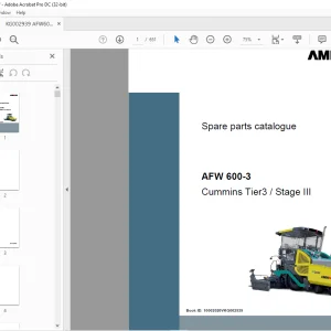 Ammann AFW 600-3 Parts Catalogue Manual 3102910 PDF