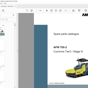 Ammann AFW700-2 sn JG002437 - STV5100G sn 3102503 Parts Manual
