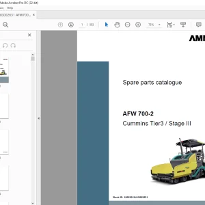 Ammann AFW700-2 sn JG002631 - STV5100E sn 3102441 Parts Manual