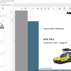 Ammann AFW700-2 snJG002617 - STV 5100 G sn 3102611 Parts Manual