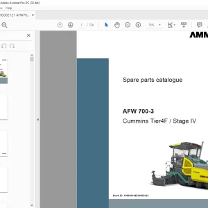 Ammann AFW700-3 sn HG002121 - STV5100E sn 3102151 Parts Manual