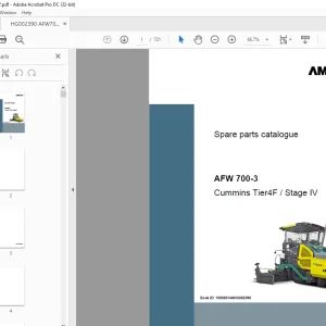 Ammann AFW700-3 sn HG002390 - STV5100 sn 3102401 Parts Manual