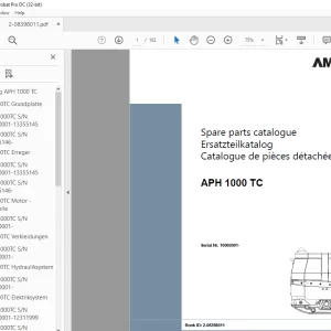 Ammann APH 1000 TC Parts Manual SN 10000001 - PDF DOWNLOAD