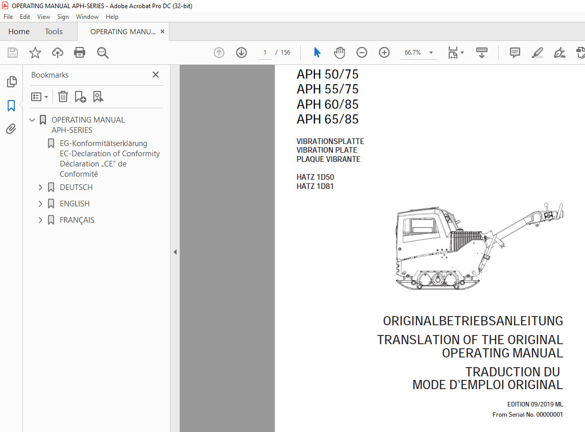 Ammann APH 50/75 APH 55/75 APH 60/85 APH 65/85 Operating Manual PDF ...