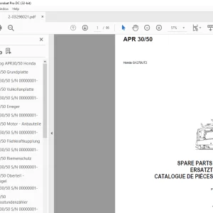 Ammann APR 30/50 Honda GX270UT2 Spare Parts Manual SN 00000001 PDF