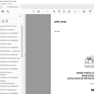 Ammann APR 30/60 Hatz 1B30 Spare Parts Manual SN 00000001 PDF