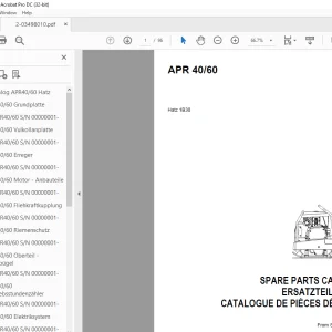 Ammann APR 40/60 Hatz 1B30 Spare Parts Catalogue Manual SN 00000001 - PDF DOWNLOAD