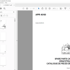 Ammann APR 40/60 Honda GX270UT2 Parts Manual SN 00000001