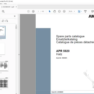 Ammann APR 5920 Spare Parts Manual SN 10000001 PDF