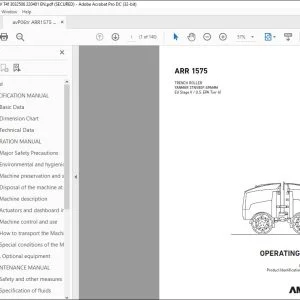 Ammann ARR 1575 Trench Roller Operating Manual 3032506 PDF