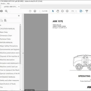 Ammann ARR 1575 Trench Roller Operating Manual 3039040 PDF