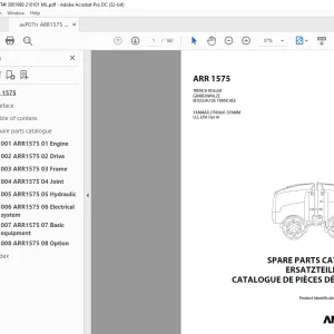 Ammann ARR 1575 Trench Roller Parts Manual 3001980 PDF