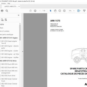 Ammann ARR 1575 Trench Roller Parts Manual 3005077 PDF