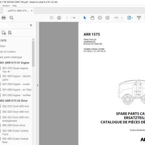 Ammann ARR 1575 Trench Roller Parts Manual 3032506 PDF