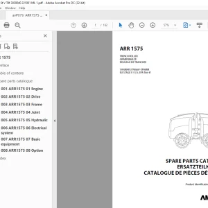 Ammann ARR 1575 Trench Roller Parts Manual 3039040 PDF