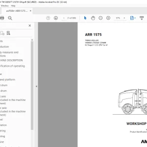 Ammann ARR 1575 Trench Roller Workshop Manual 3005077 PDF